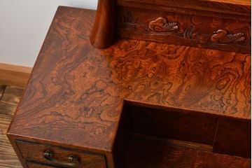 アンティーク雑貨　古民具・骨董　欅材玉杢!上質な作りの高級鏡台(ドレッサー)