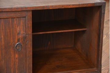 アンティーク家具　アンティーク　桐材!金具が立派な時代箪笥ローボード(1、桐箪笥、桐たんす)