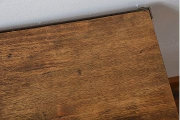 レトロ家具　昭和レトロ　古材と古いアイアンのアンティークキャスターワゴン