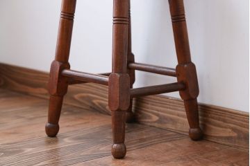 レトロ家具　昭和レトロ　飴色のかわいいアンティーク丸スツール