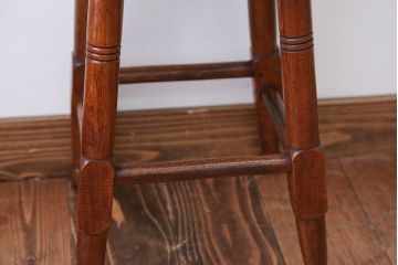 レトロ家具　昭和レトロ　飴色のかわいいアンティーク丸スツール