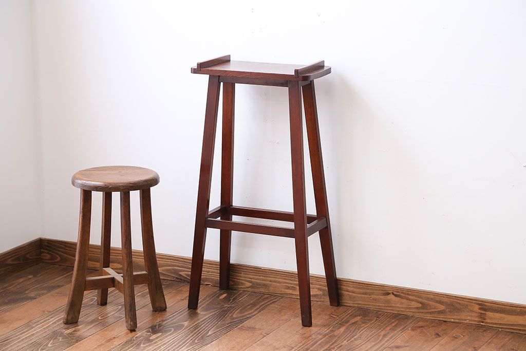 ケヤキ花台 ケヤキ台 欅 一枚板 脚付き 花台 盆栽台 一点もの 天然木 木製