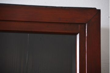 アンティーク家具　和製アンティーク　古い木製の引き戸付き大型重ね収納棚