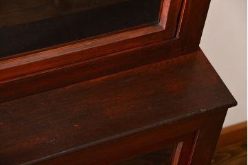 アンティーク家具　和製アンティーク　古い木製の引き戸付き大型重ね収納棚