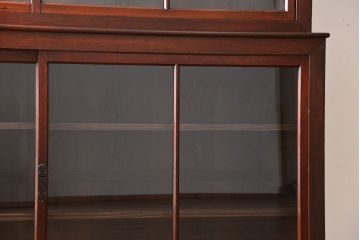 アンティーク家具　和製アンティーク　古い木製の引き戸付き大型重ね収納棚