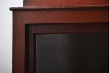 アンティーク家具　和製アンティーク　古い木製の引き戸付き大型重ね収納棚