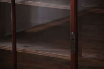 アンティーク家具　和製アンティーク　古い木製の引き戸付き大型重ね収納棚