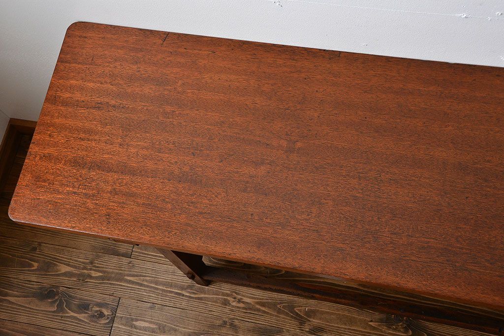 アンティーク家具　アンティーク　古い木製の薄型テーブル(カウンターテーブル・作業台)