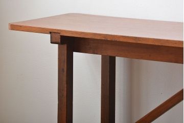 アンティーク家具　アンティーク　古い木製の薄型テーブル(カウンターテーブル・作業台)