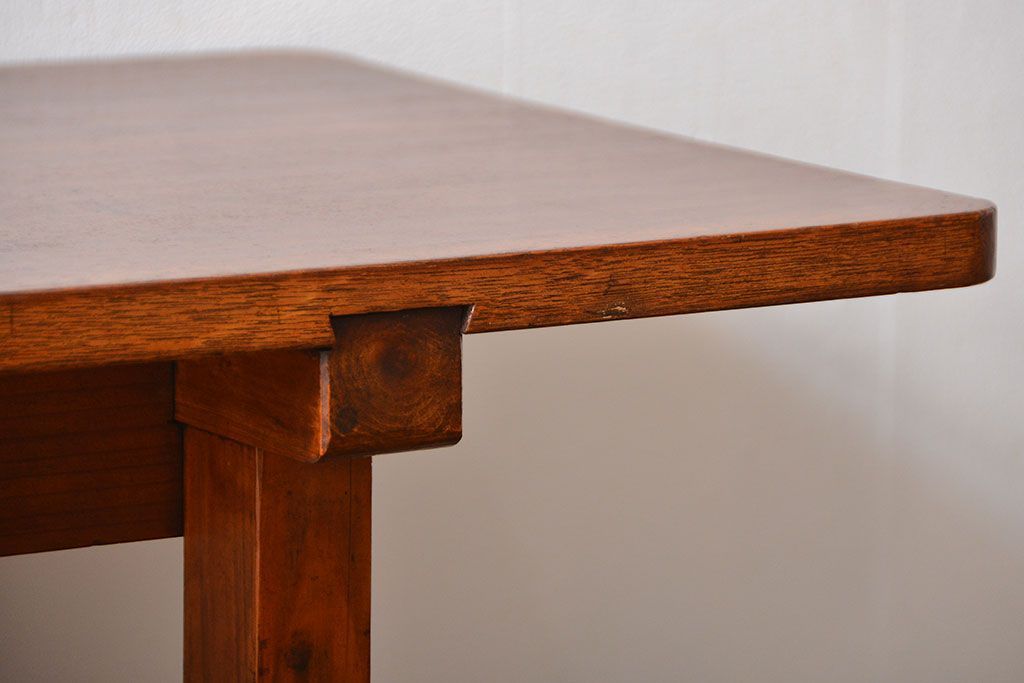 アンティーク家具　アンティーク　古い木製の薄型テーブル(カウンターテーブル・作業台)