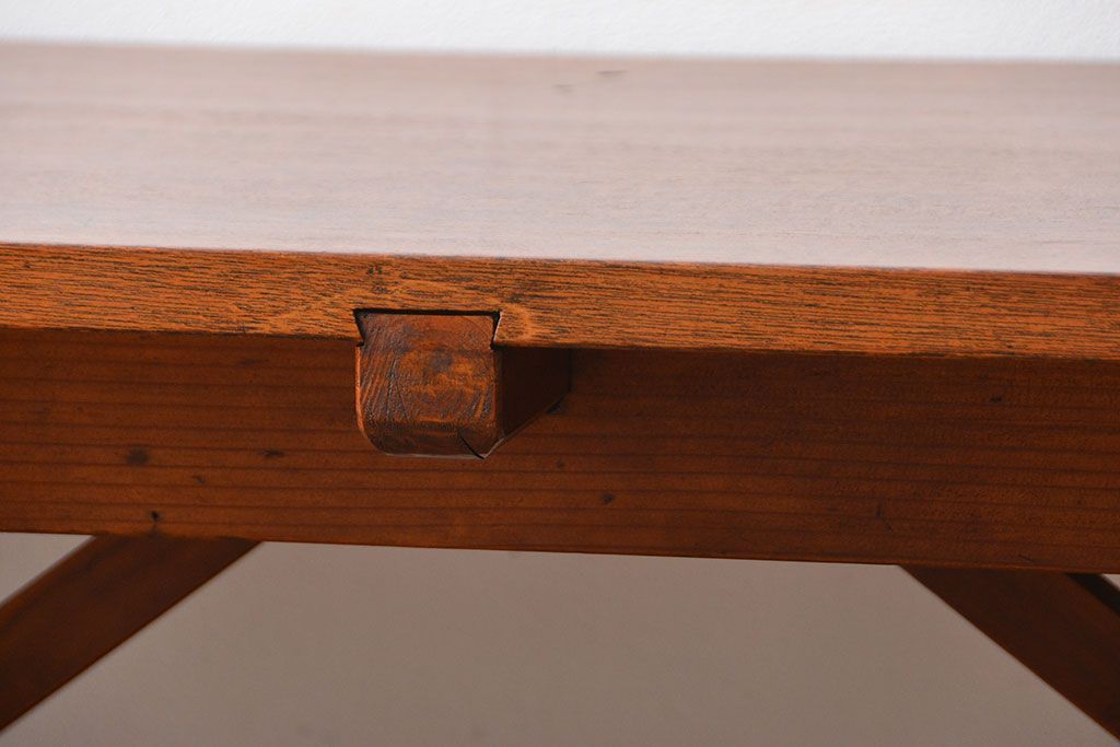 アンティーク家具　アンティーク　古い木製の薄型テーブル(カウンターテーブル・作業台)