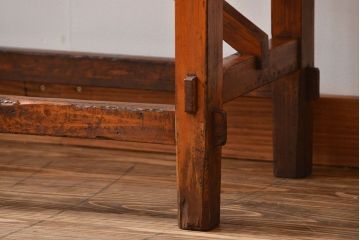 アンティーク家具　アンティーク　古い木製の薄型テーブル(カウンターテーブル・作業台)