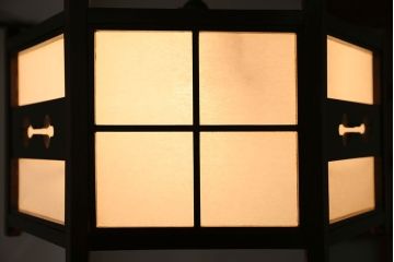 中古　松本民芸家具　B型六角アンドン天井照明