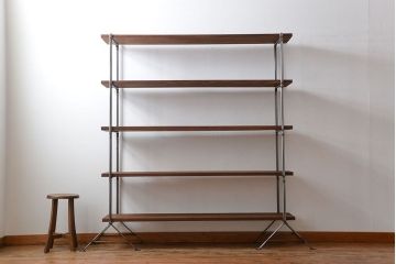 ラフジュオリジナル アイアンの薄型飾り棚【中】(陳列棚、アイアンラック)