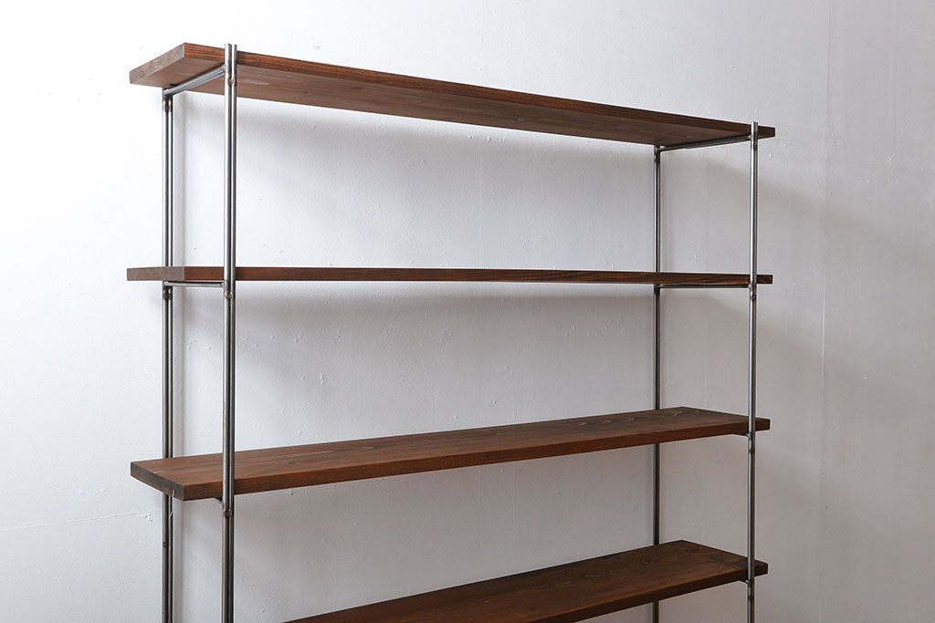 ラフジュオリジナル アイアンの薄型飾り棚【中】(陳列棚、アイアンラック)