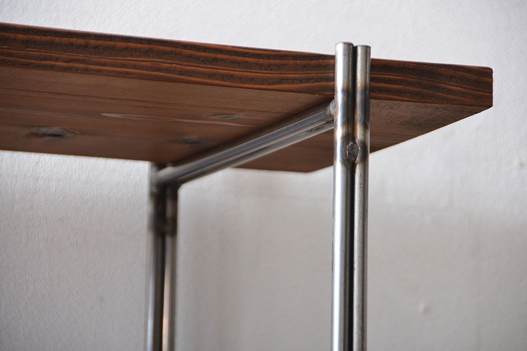 ラフジュオリジナル アイアンの薄型飾り棚【中】(陳列棚、アイアンラック)