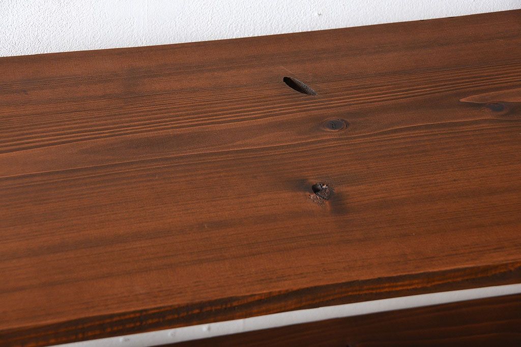 ラフジュオリジナル アイアンの薄型飾り棚【中】(陳列棚、アイアンラック)