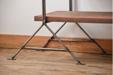 ラフジュオリジナル アイアンの薄型飾り棚【中】(陳列棚、アイアンラック)