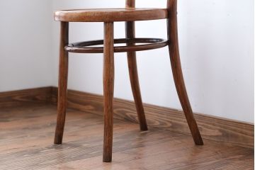 アンティーク家具　イギリスアンティーク　おしゃれなダブルループベントウッドチェア(トーネット・バルーンバック)(2)