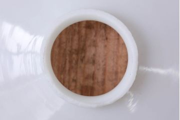 和製アンティーク　昭和レトロな白いガラス平笠照明2個セット(4)