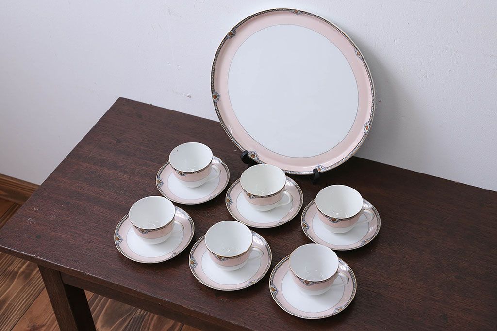 アンティーク雑貨　アンティーク　オールドノリタケ・カップ&ソーサー6客とプレート1枚セット