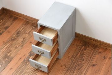 アンティーク家具　アンティークペイント　ネームプレート付き小引き出し