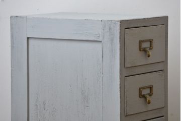 アンティーク家具　アンティークペイント　ネームプレート付き小引き出し