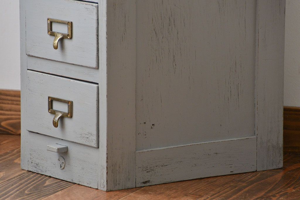アンティーク家具　アンティークペイント　ネームプレート付き小引き出し