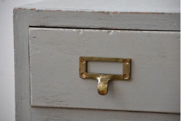 アンティーク家具　アンティークペイント　ネームプレート付き小引き出し