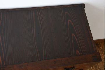 アンティーク家具　古民具・骨董　古い木製の大きな半箪笥(帳場箪笥)