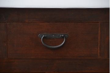 アンティーク家具　古民具・骨董　古い木製の大きな半箪笥(帳場箪笥)