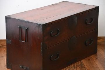 アンティーク家具　和製アンティーク　古い木の味わい深い時代箪笥ローボード(1)