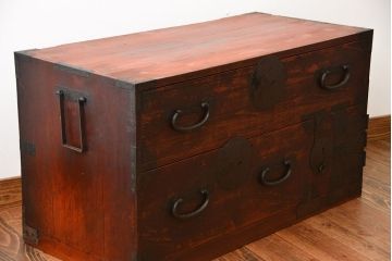 アンティーク家具　和製アンティーク　古い木の味わい深い時代箪笥ローボード(2)