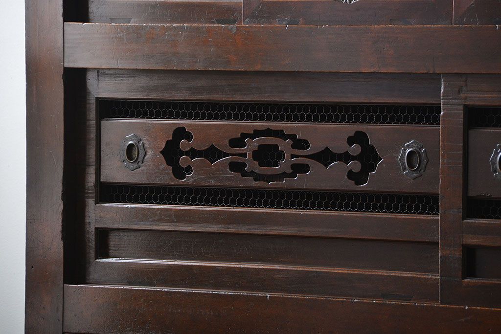 アンティーク家具　古民具・骨董　2段重ねアンティーク五尺水屋箪笥