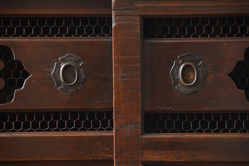 アンティーク家具　古民具・骨董　2段重ねアンティーク五尺水屋箪笥