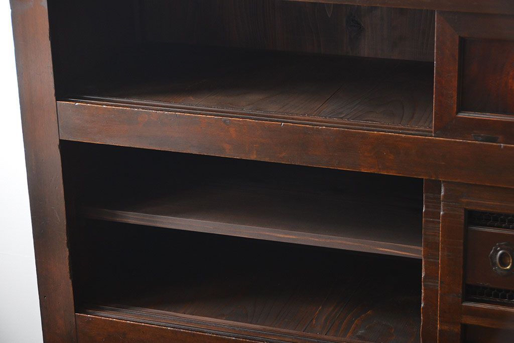 アンティーク家具　古民具・骨董　2段重ねアンティーク五尺水屋箪笥