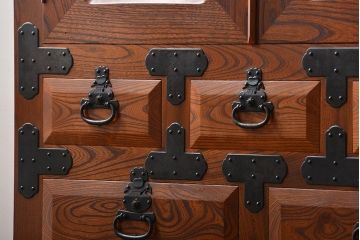 中古　民芸家具　欅材!重量感のある高級車箪笥