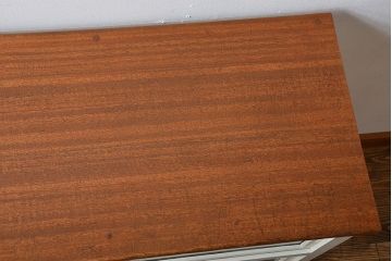 アンティーク家具　アンティーク　モールガラス入り!脚付きペイントキッチンサイドボード