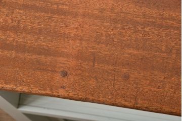 アンティーク家具　アンティーク　モールガラス入り!脚付きペイントキッチンサイドボード