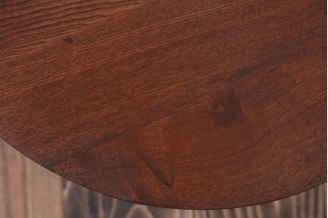 レトロ家具　昭和レトロ　小さな古い木製のアンティーク丸ちゃぶ台(1)