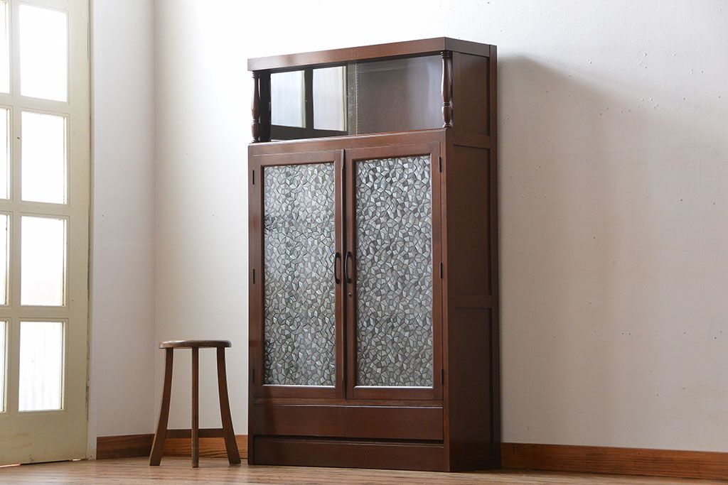 レトロ家具　昭和レトロ　おしゃれな古い木製のアンティーク本箱