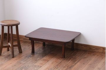 レトロ家具　昭和レトロ　古い木製のアンティーク角ちゃぶ台