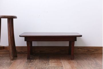 レトロ家具　昭和レトロ　古い木製のアンティーク角ちゃぶ台