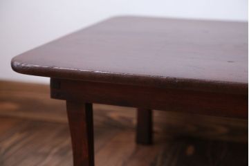 レトロ家具　昭和レトロ　古い木製のアンティーク角ちゃぶ台