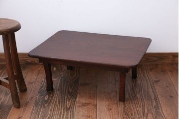 レトロ家具　昭和レトロ　古い木製のアンティーク角ちゃぶ台