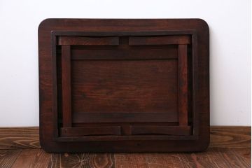 レトロ家具　昭和レトロ　古い木製のアンティーク角ちゃぶ台