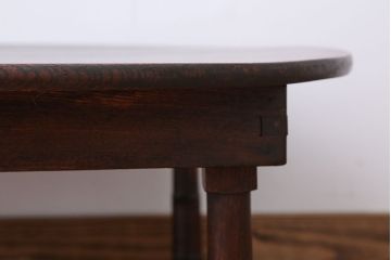 レトロ家具　昭和レトロ　小さな古い木製のアンティーク楕円ちゃぶ台