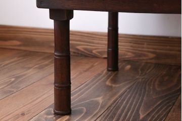 レトロ家具　昭和レトロ　小さな古い木製のアンティーク楕円ちゃぶ台