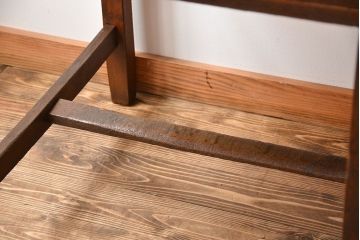 アンティーク家具　和製アンティーク　古いナラ材のシンプルなデスク(片袖机)