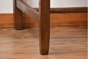 アンティーク家具　和製アンティーク　古いナラ材のシンプルなデスク(片袖机)